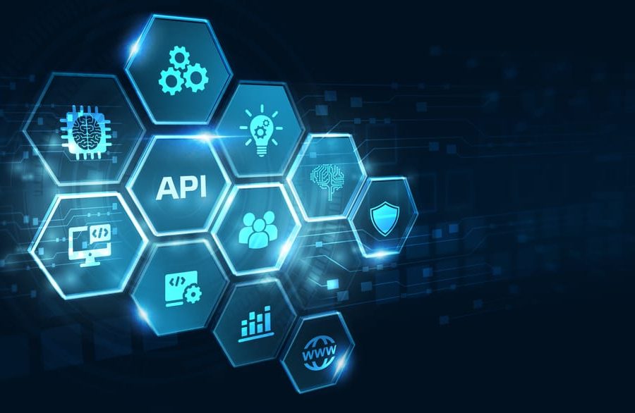 Hexagonal icons represent API functionalities, illustrating the power of telematics integration in creating seamless data flows and smarter decision-making processes