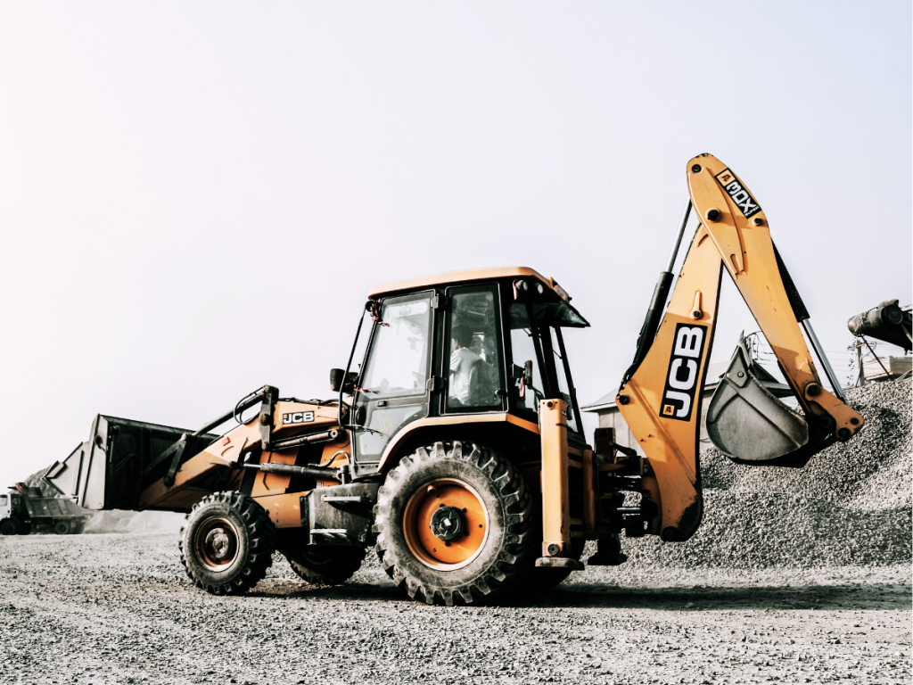 A JCB machine in the field