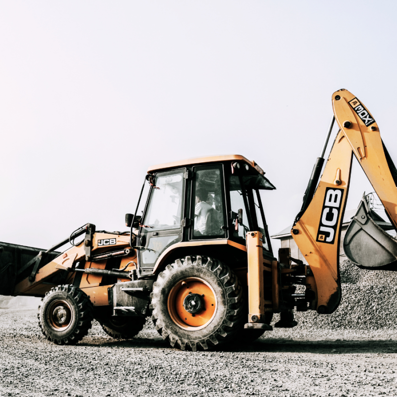 A JCB machine in the field